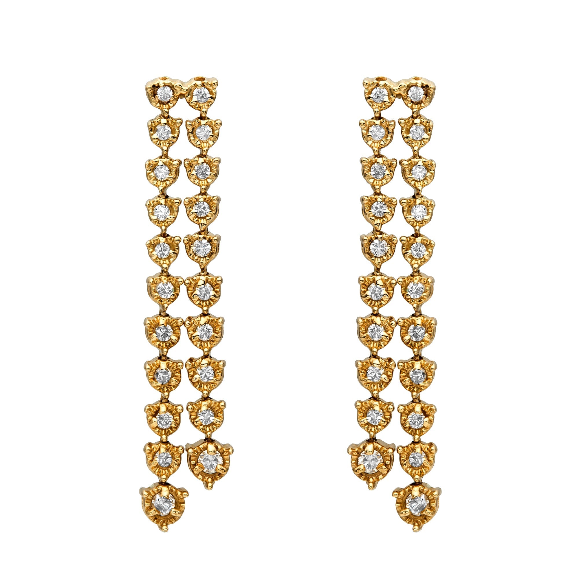 Illusion Graduated Double Line Drop Earrings