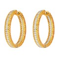 Diamond & Sapphire Gradiant Hoop Earrings