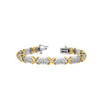 3 Row Diamond Gold X Bracelet