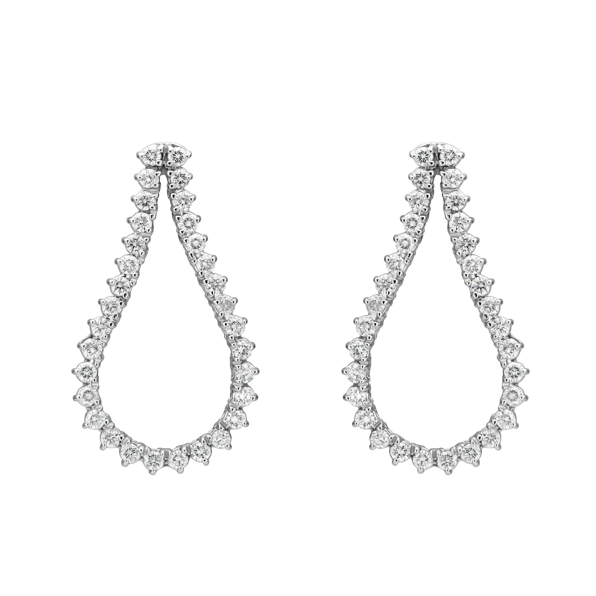 Open Teardrop Front Facing Illusion Drop Earrings