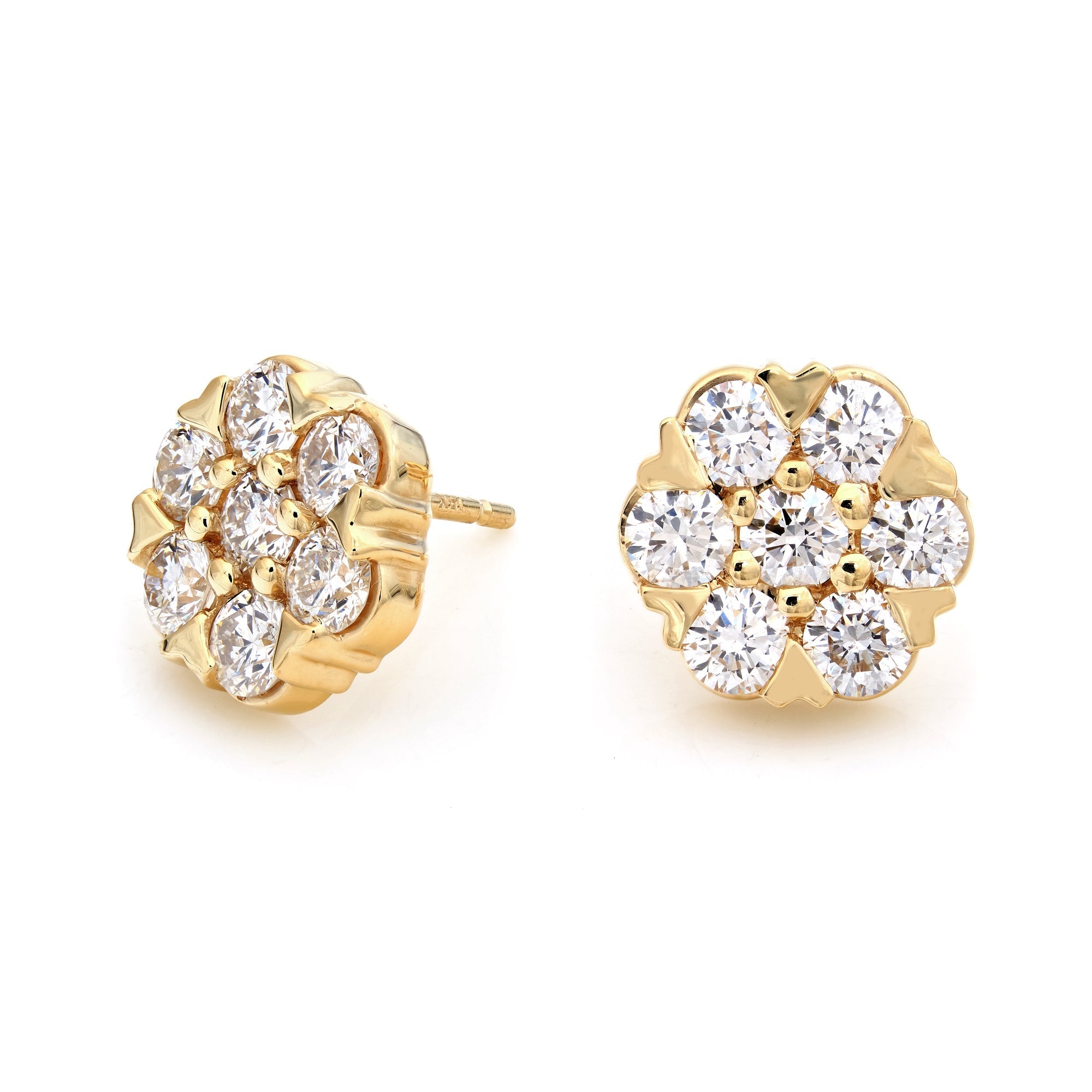 Flower Heart Stud Earrings