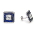 Square Diamond & Blue Sapphire Cufflinks