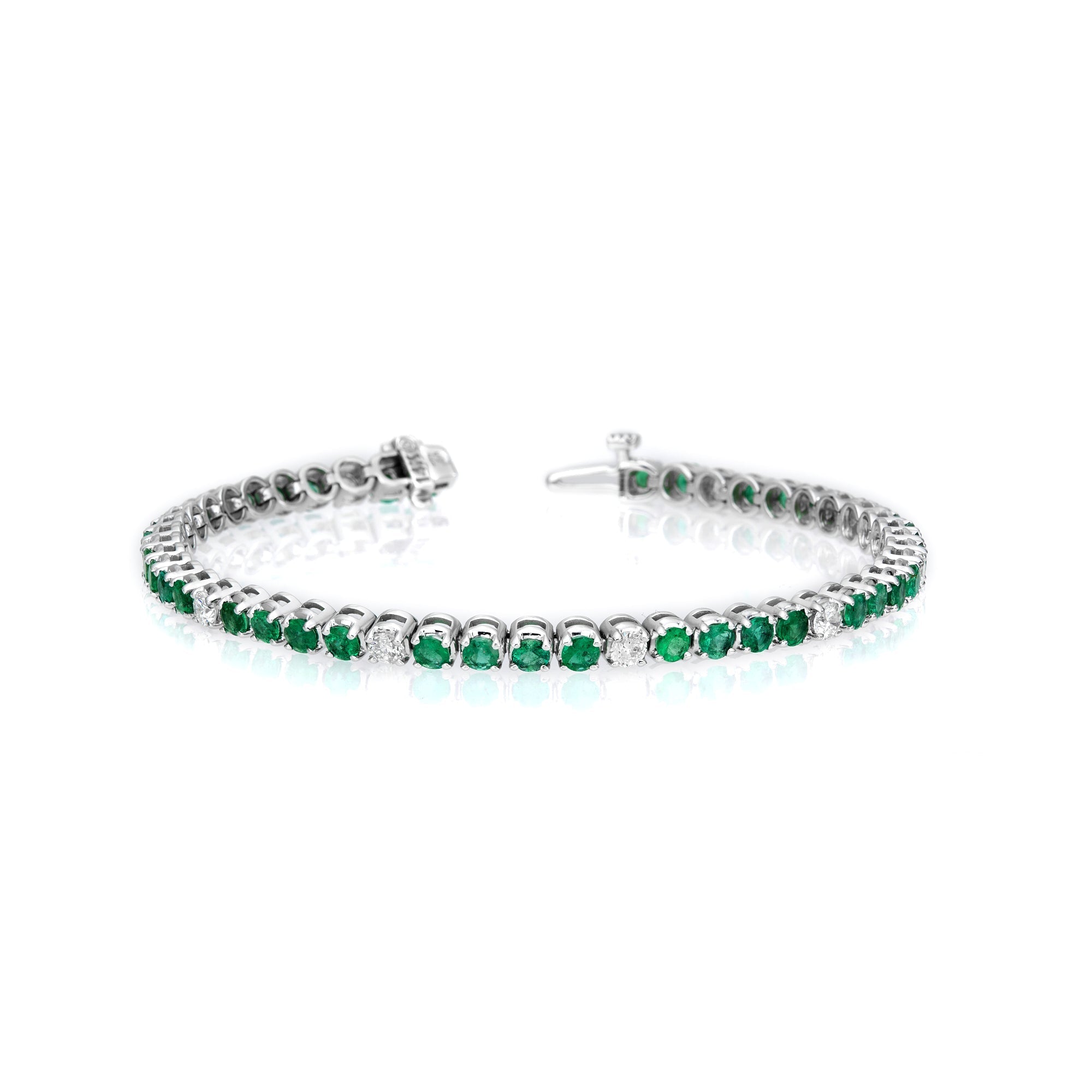 Four Prong Diamond & Fancy Color Alternating Bracelet
