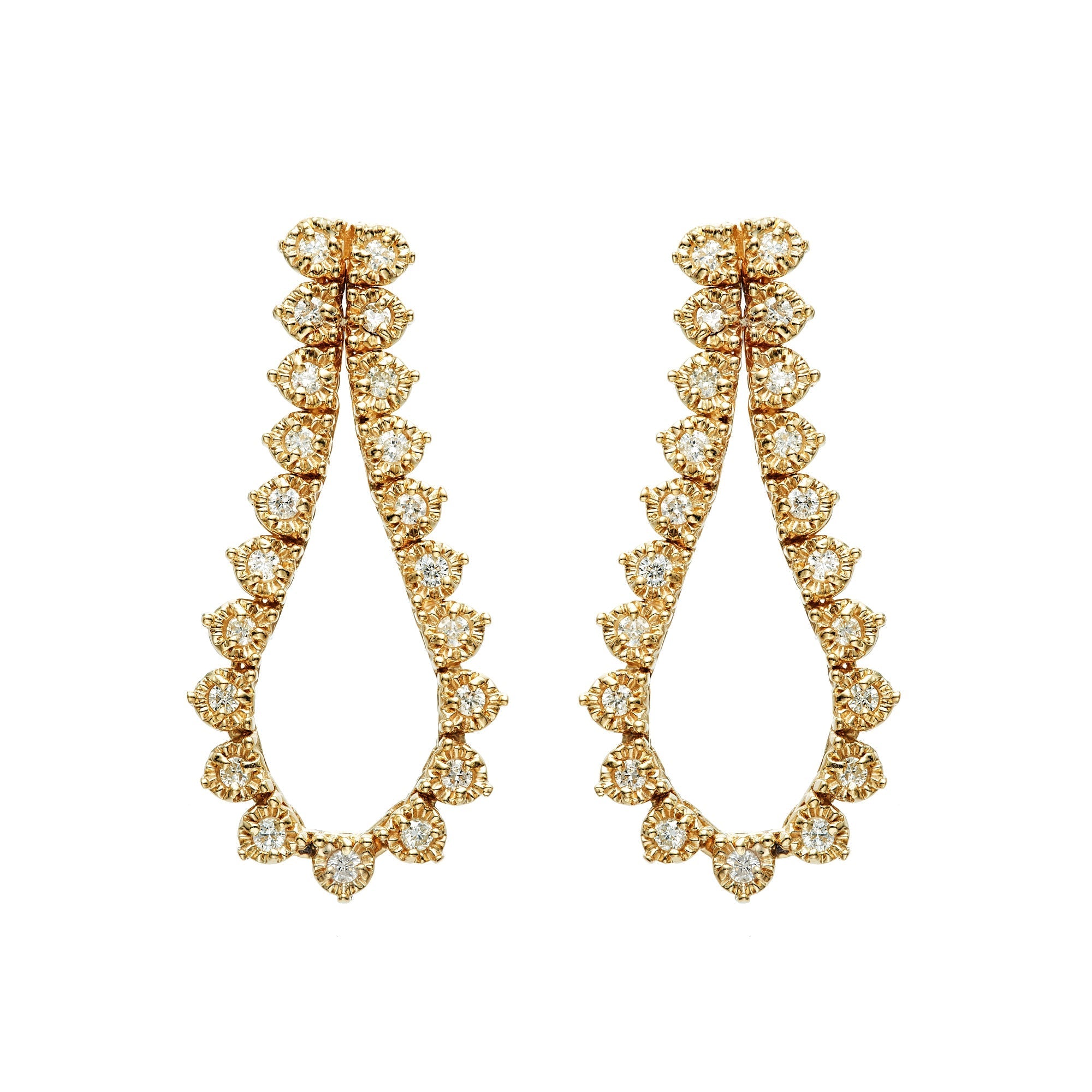 Open Teardrop Front Facing Illusion Drop Earrings