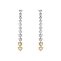 Two Tone One Line Graduated Illusion Drop Earrings