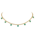 Diamond Tennis & Emerald Heart Station Half Necklace