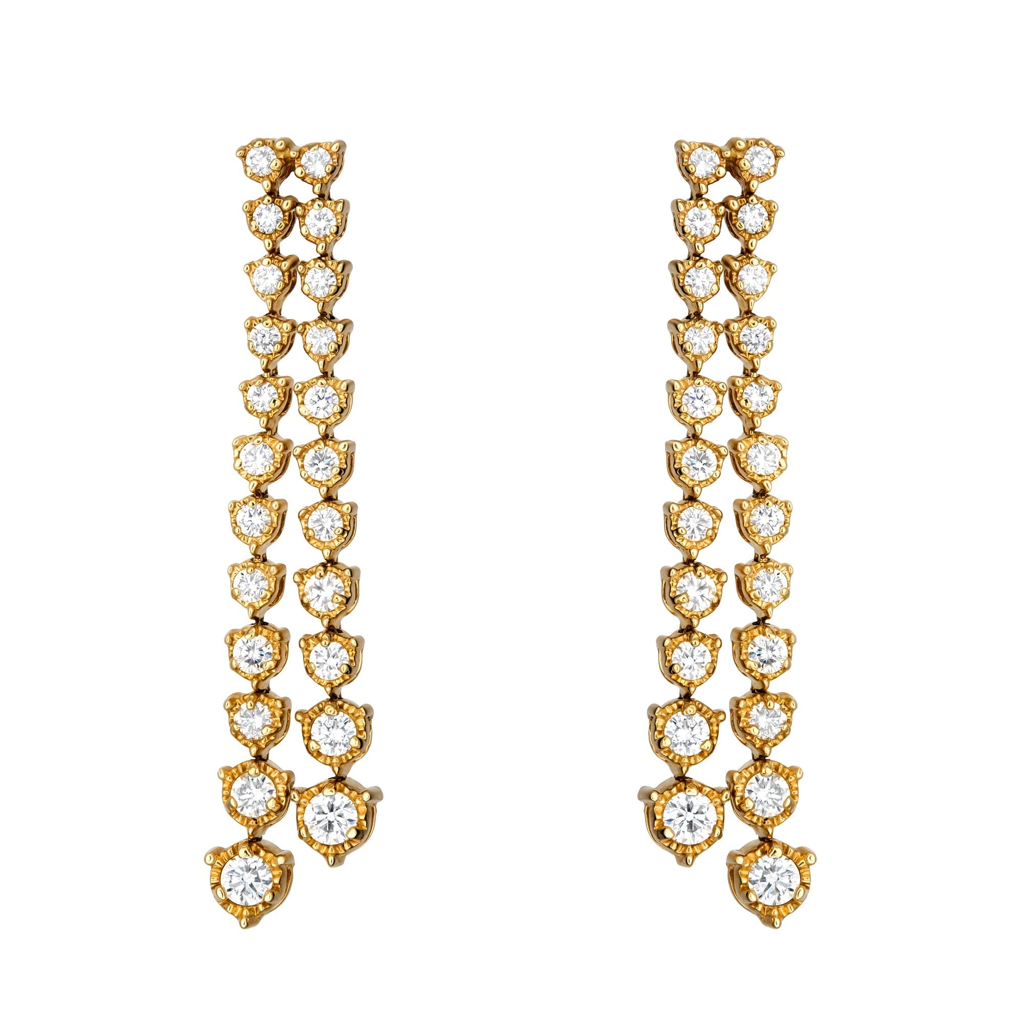 Illusion Graduated Double Line Drop Earrings