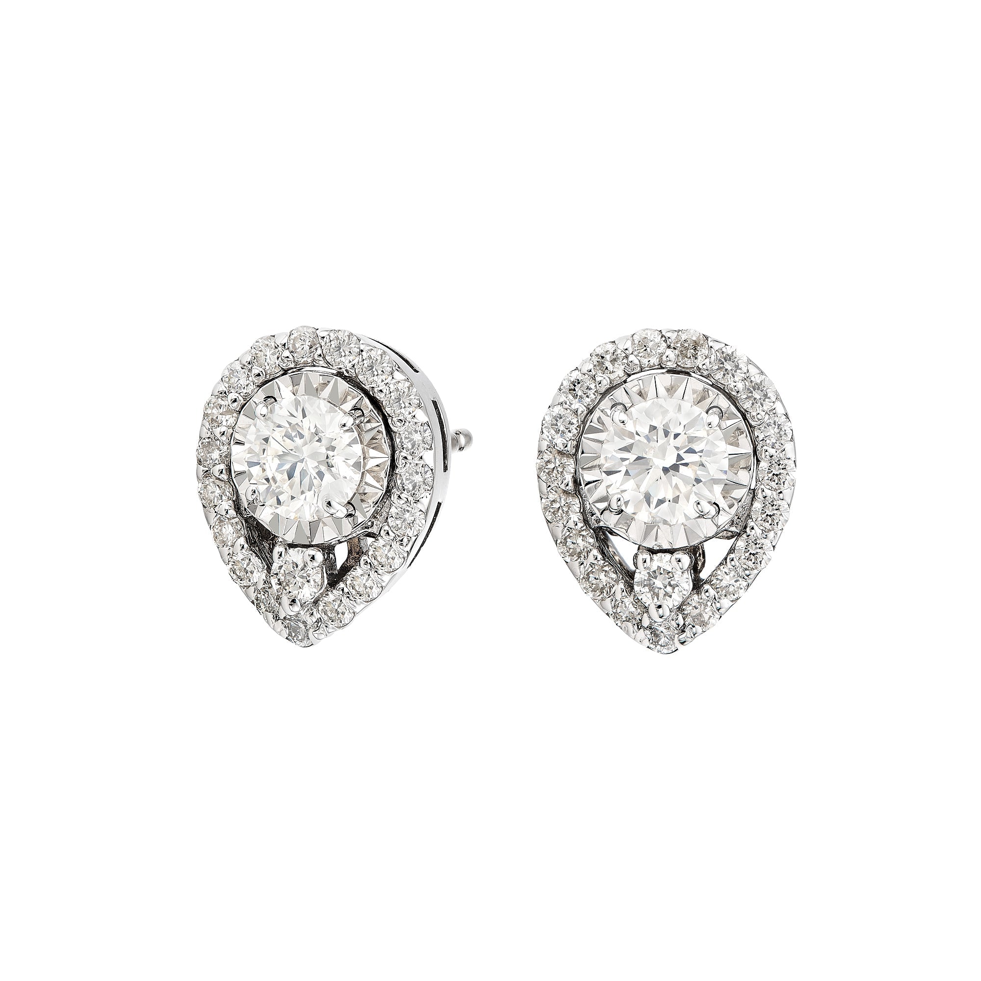 Studs Pear Illusion Earrings