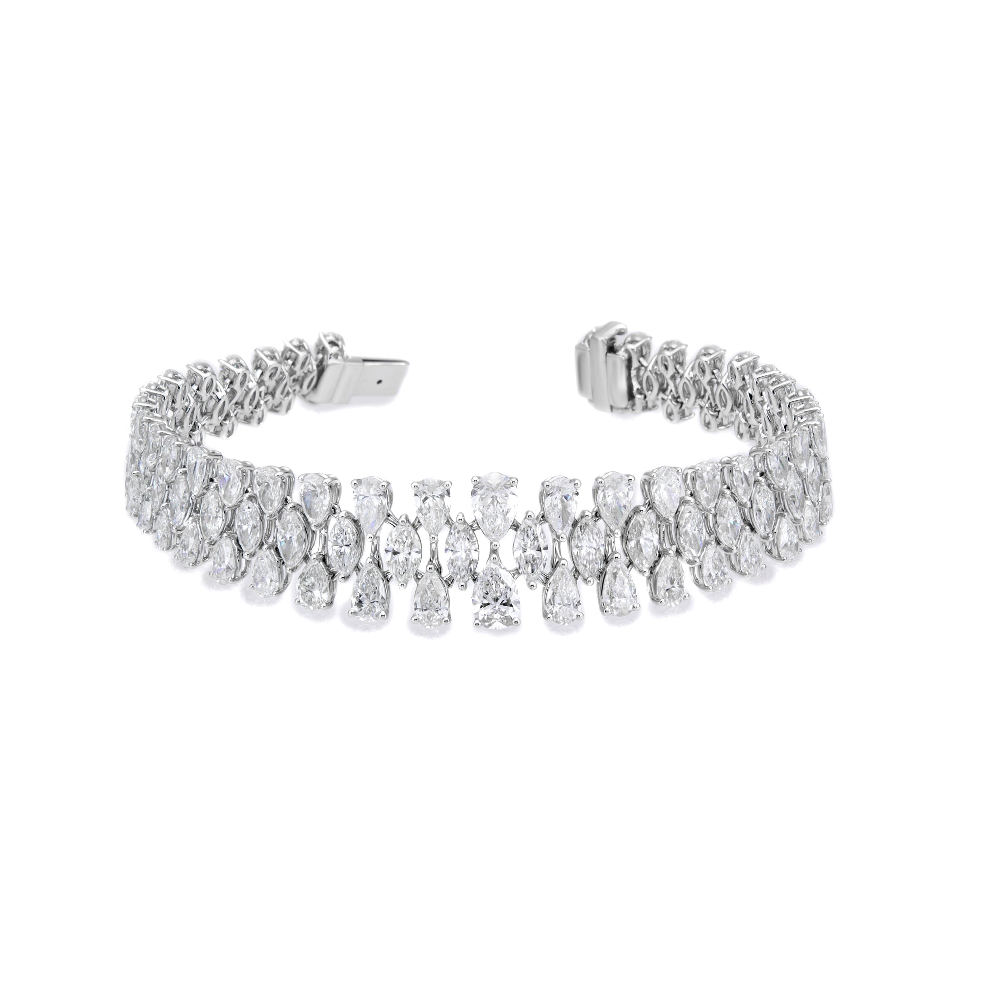 Pear Shape & Marquise Cuff Bracelet