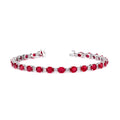 Oval Ruby & Round Diamond Bracelet