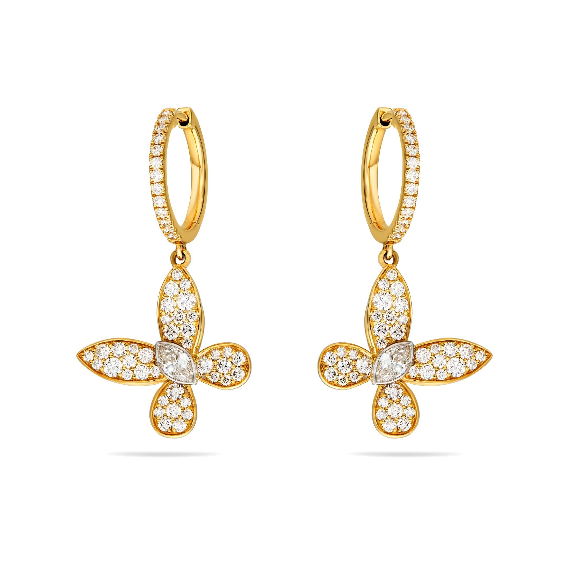 Butterfly Dangle Hoop Earrings