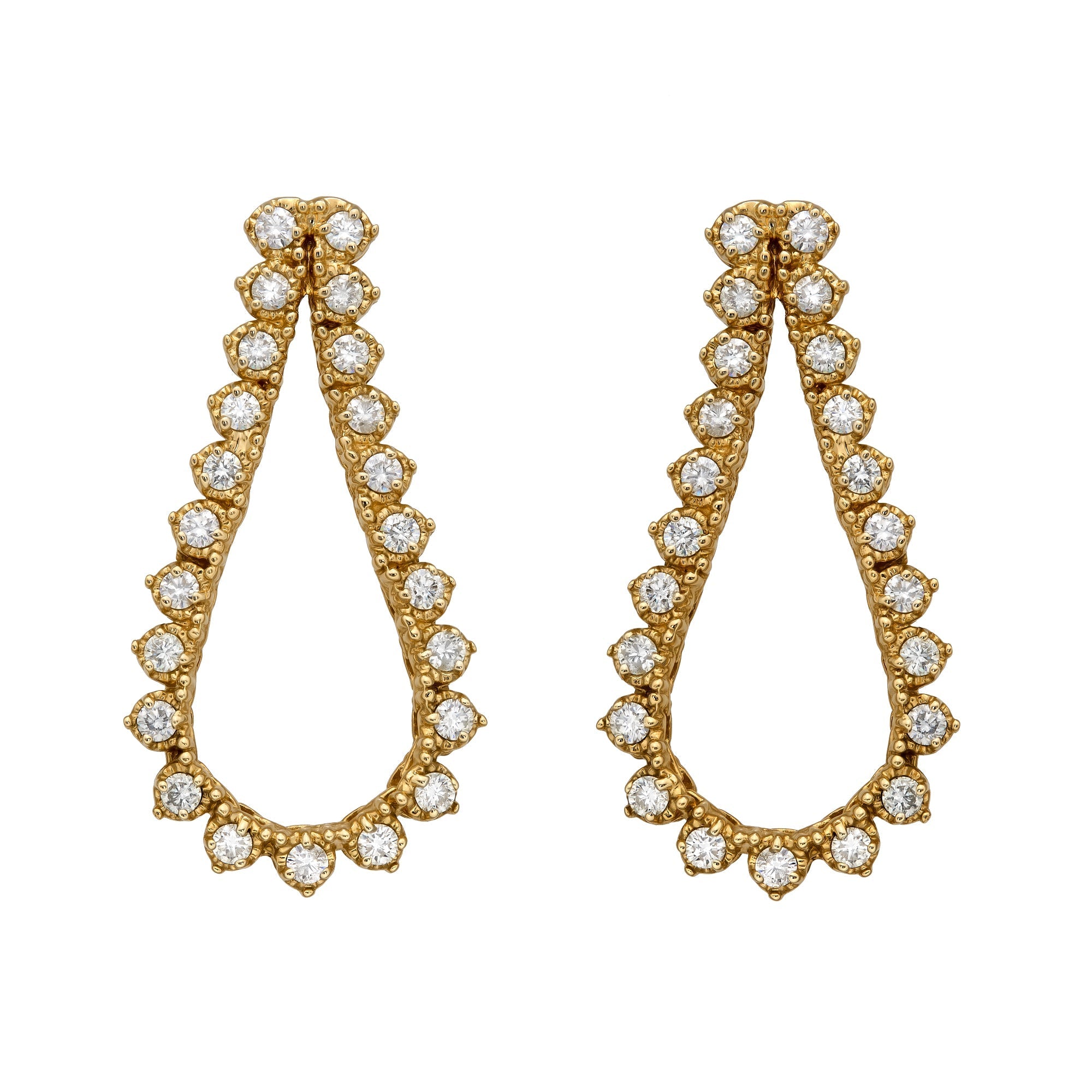 Open Teardrop Front Facing Illusion Drop Earrings