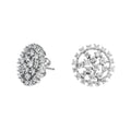 Center Cluster Halo Stud Earrings