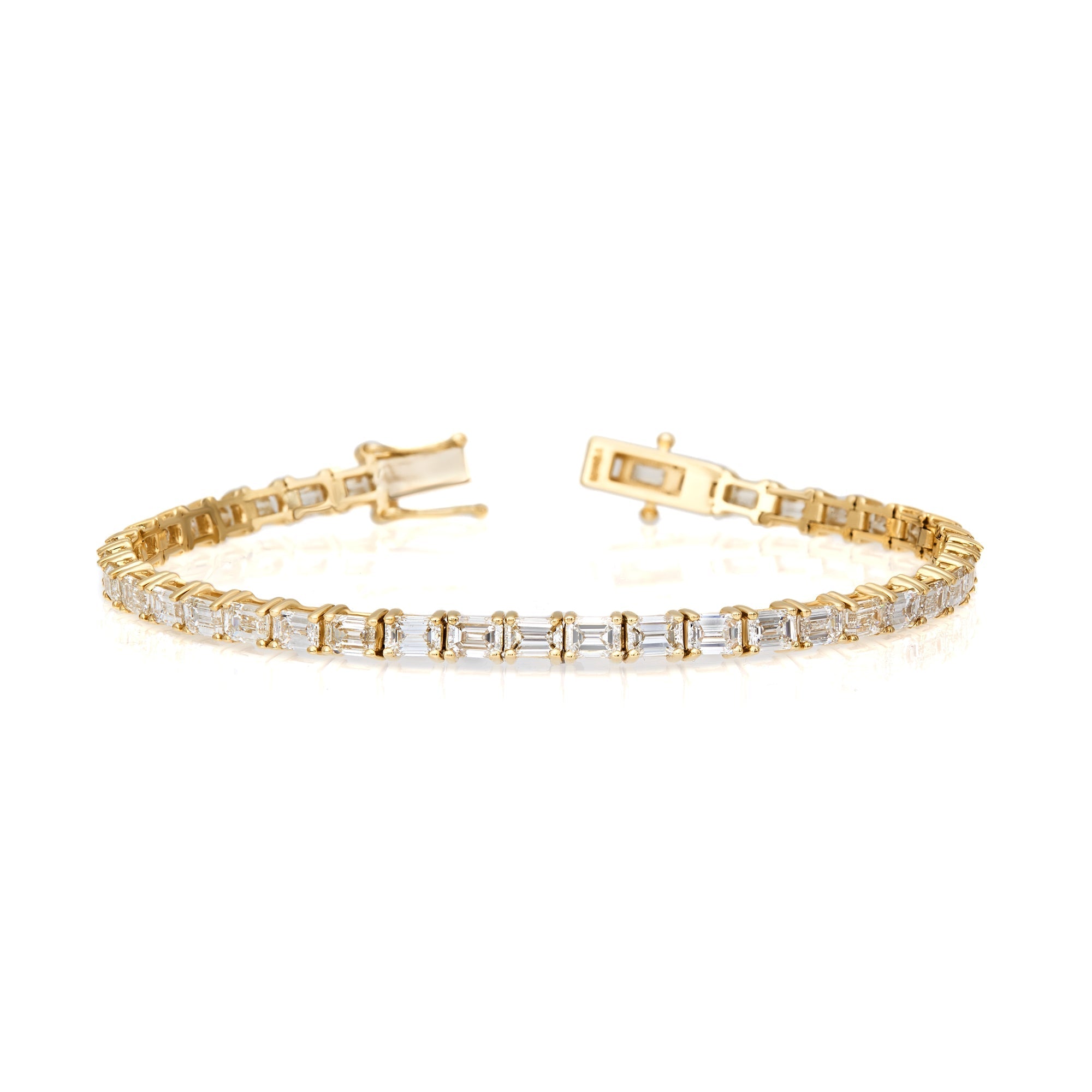 Emerald Cut Horizontal Tennis Bracelet