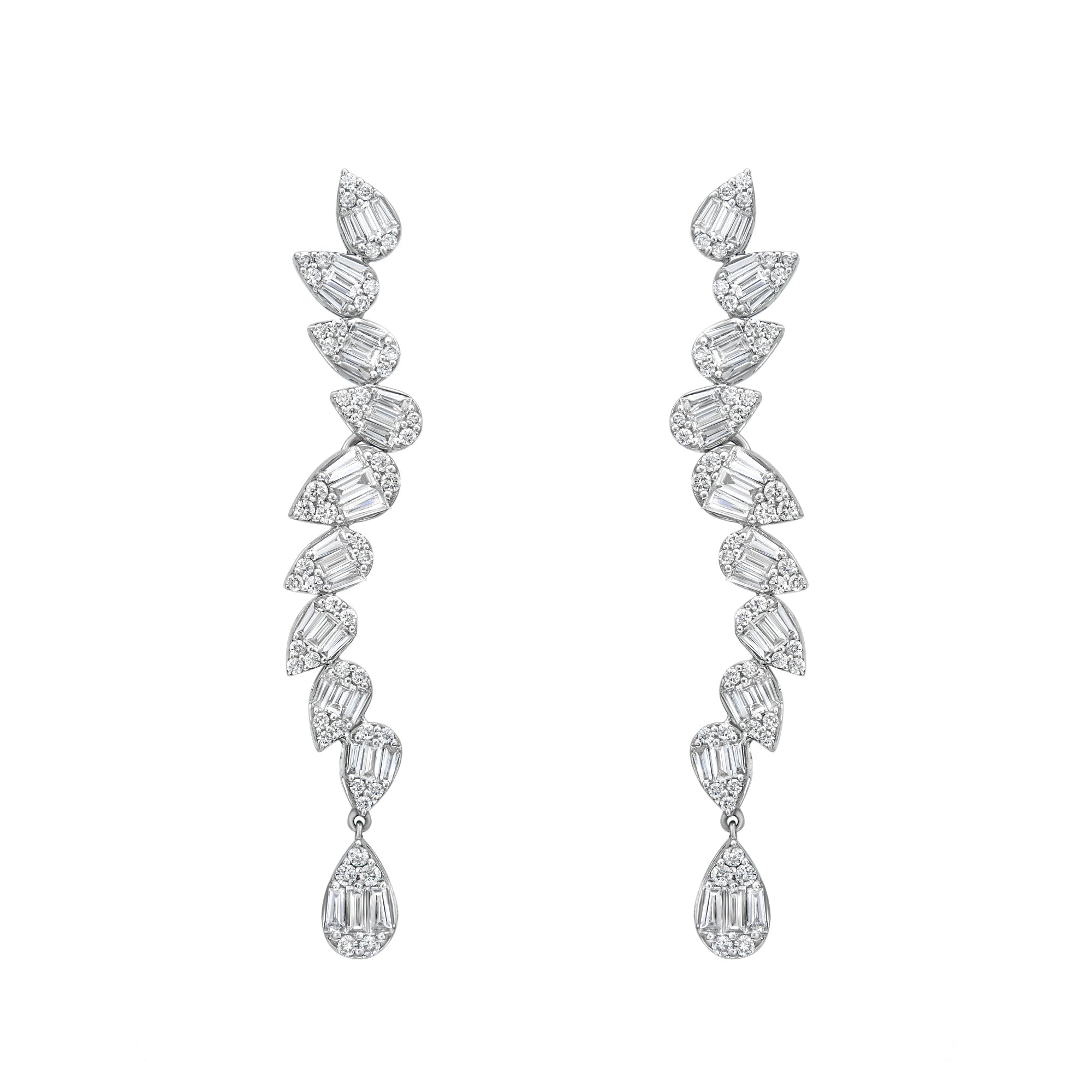 Pear Illusion Wave Earrings