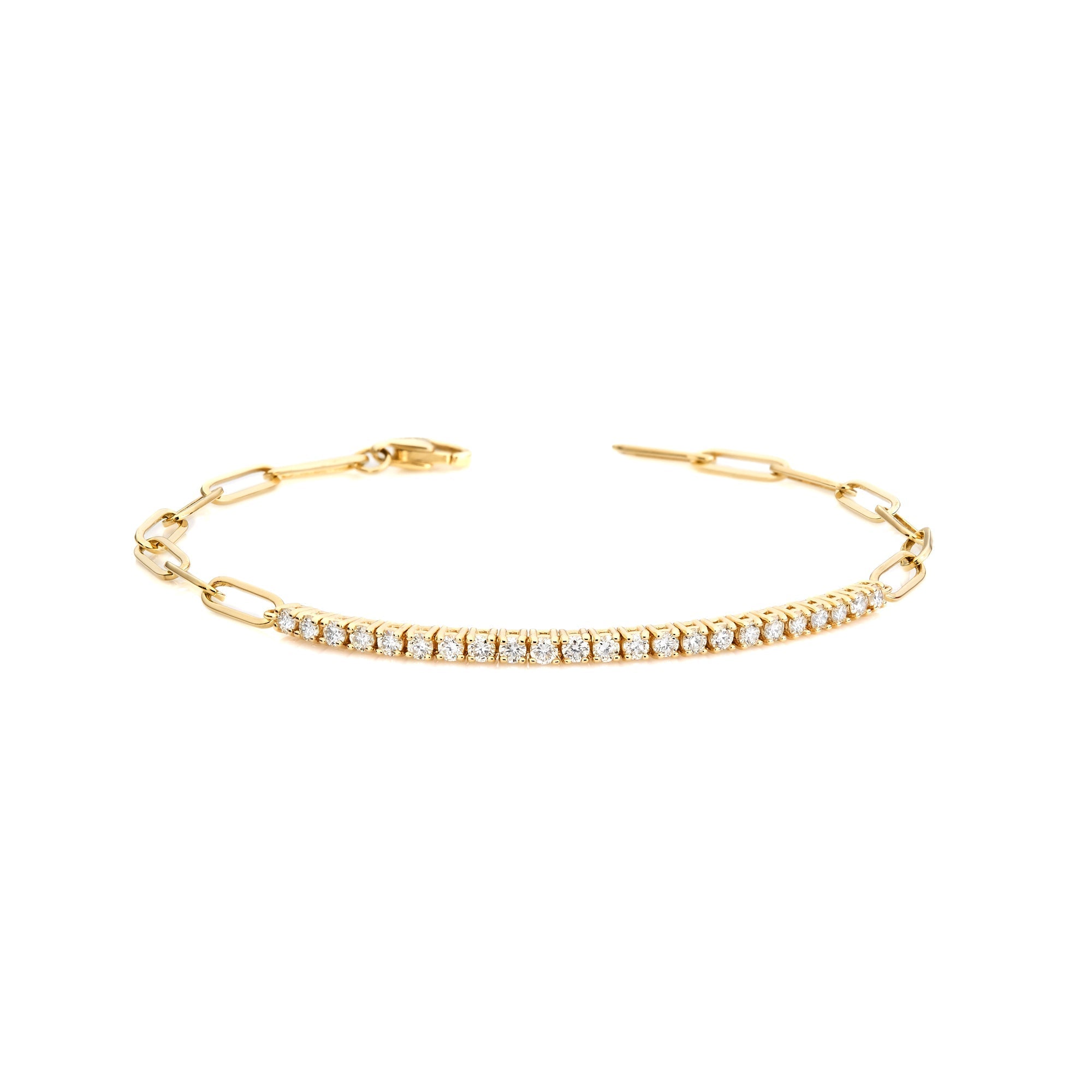 Paperclip Diamond Center Bracelet