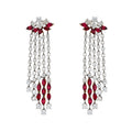 Diamond & Ruby Raining Drop Earrings