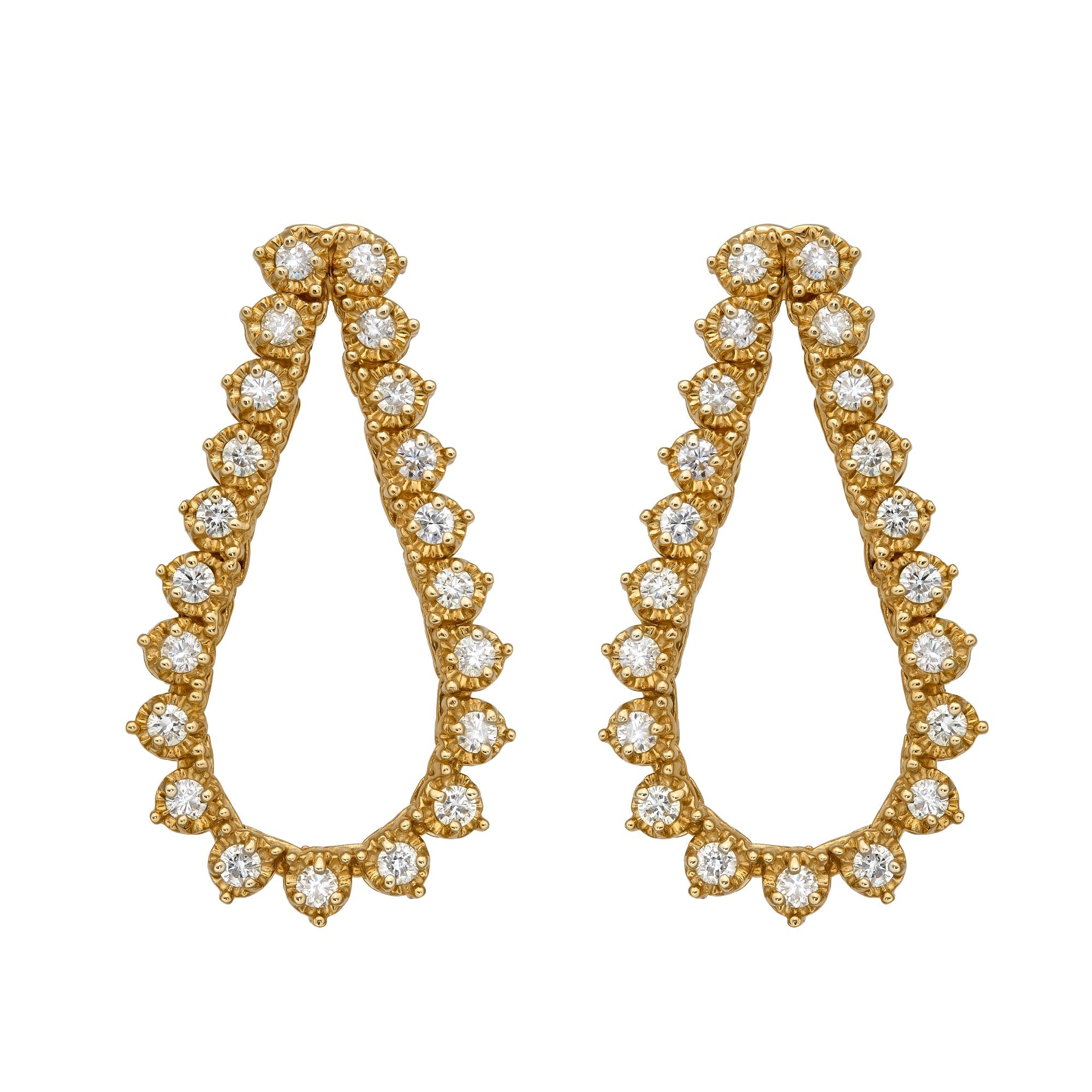 Open Teardrop Front Facing Illusion Drop Earrings
