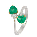 Emerald & Diamond Heart Ring