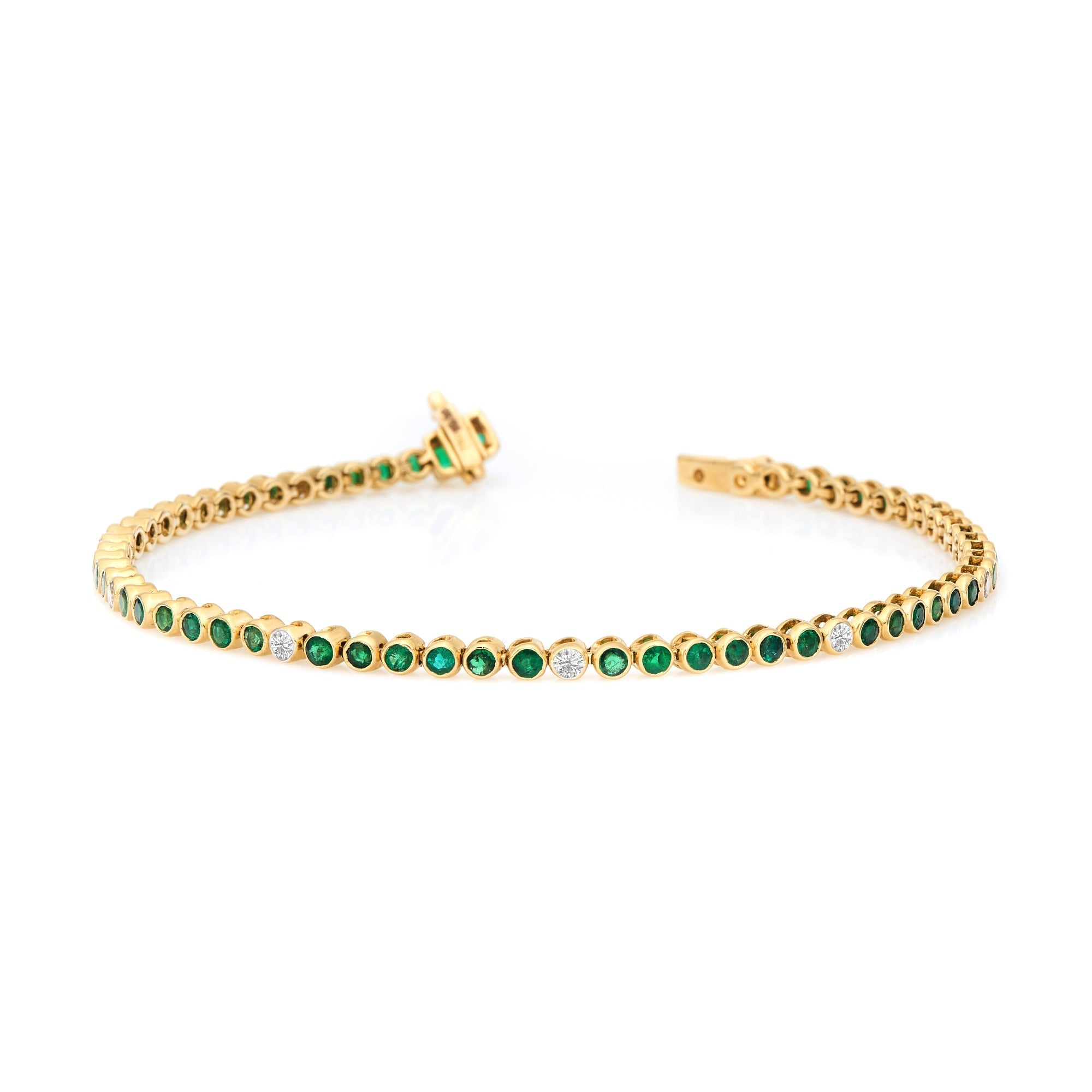 Fancy Color & Diamond Station Bezel Bracelet
