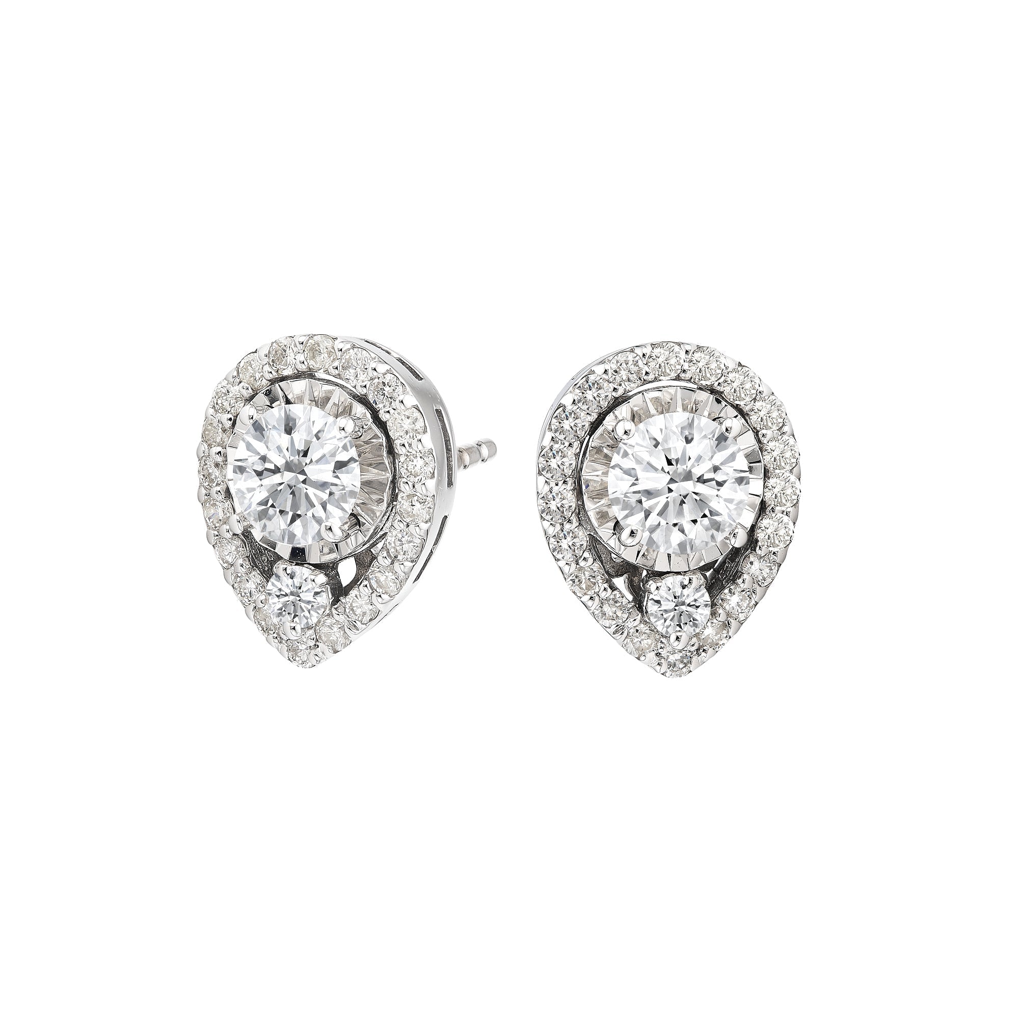 Studs Pear Illusion Earrings