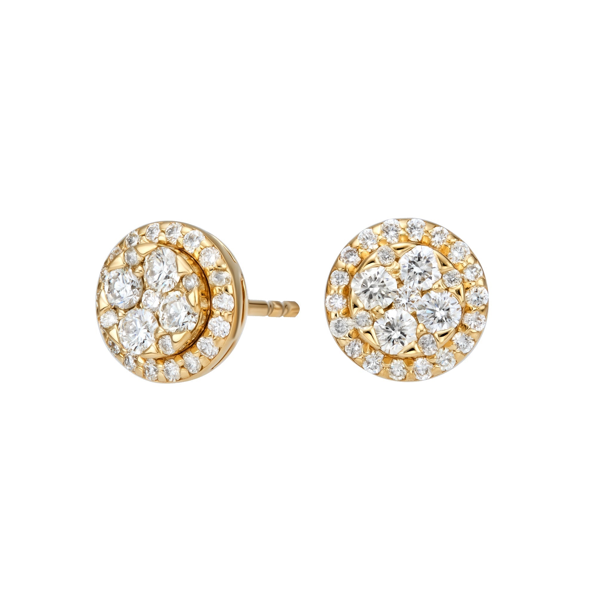 Flower Cluster Illusion Halo Earrings