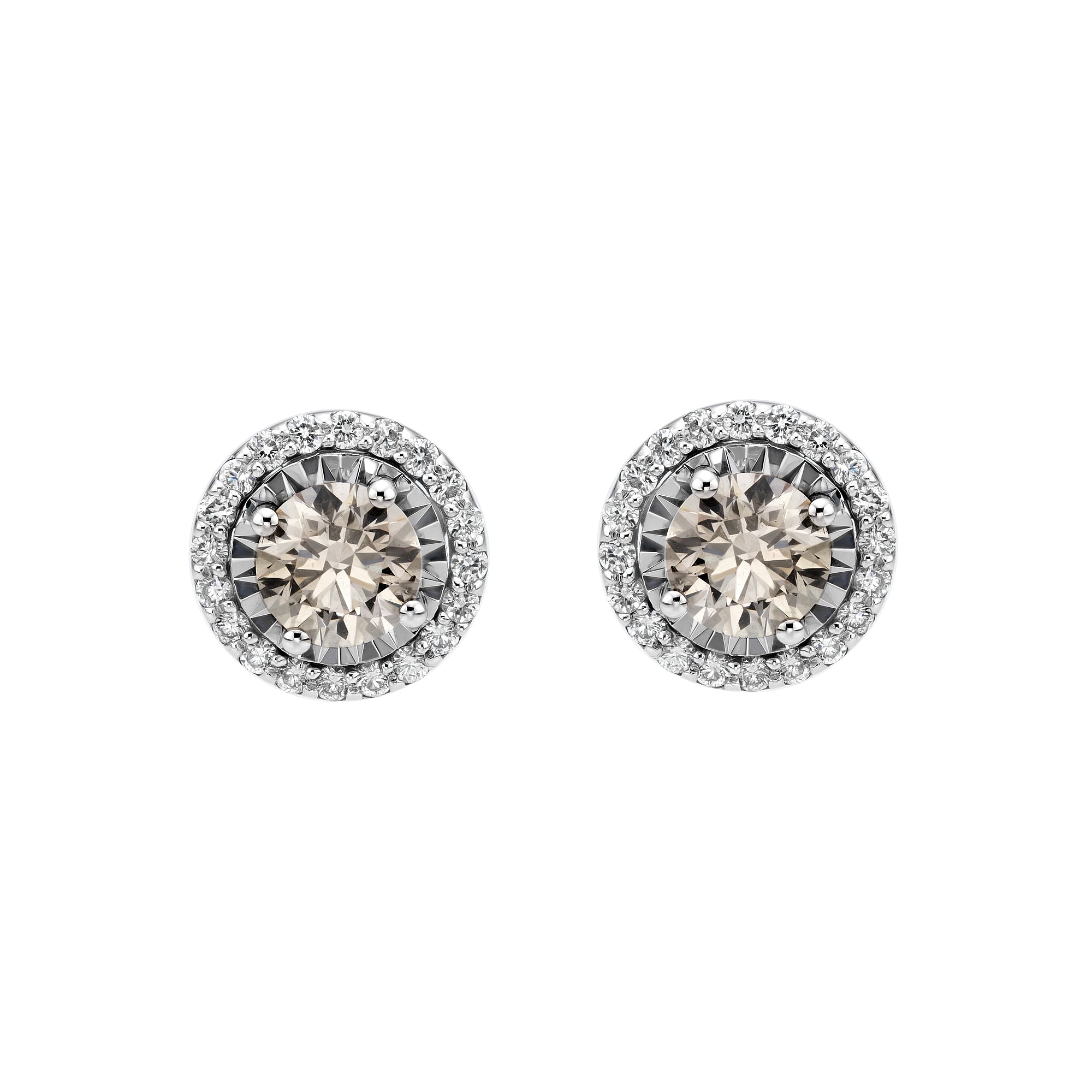Stud Center Halo Illusion Stud Earrings
