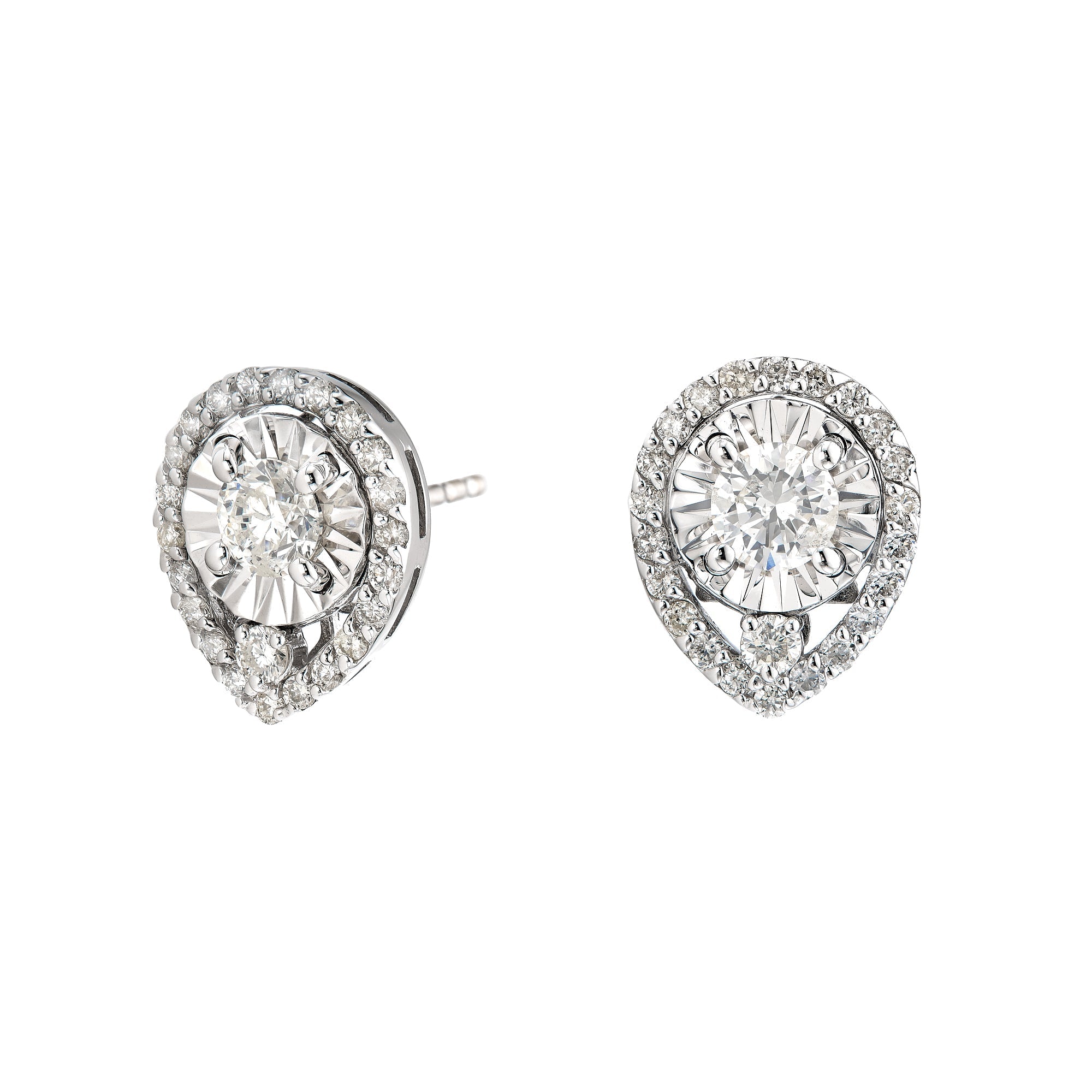 Studs Pear Illusion Earrings