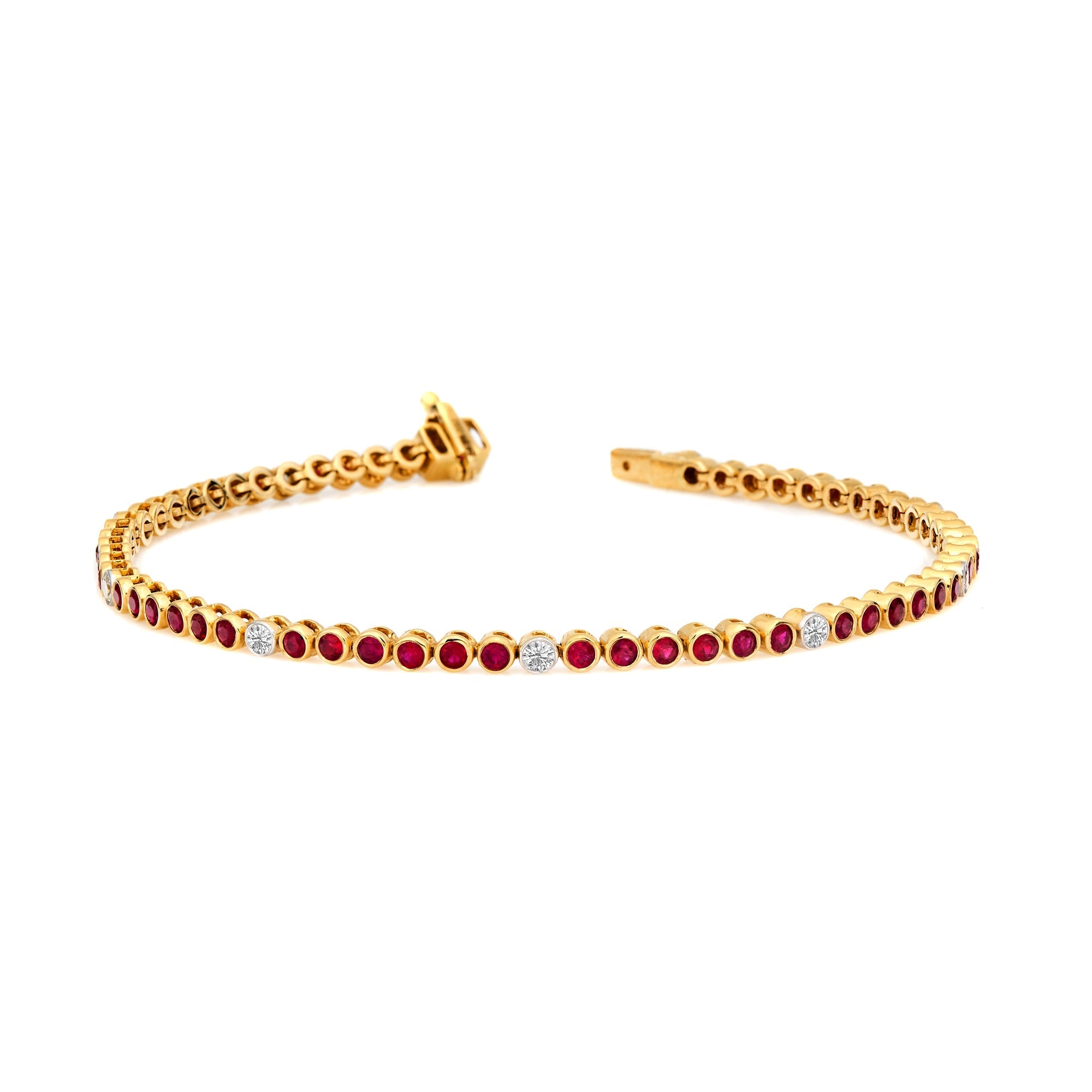 Fancy Color & Diamond Station Bezel Bracelet