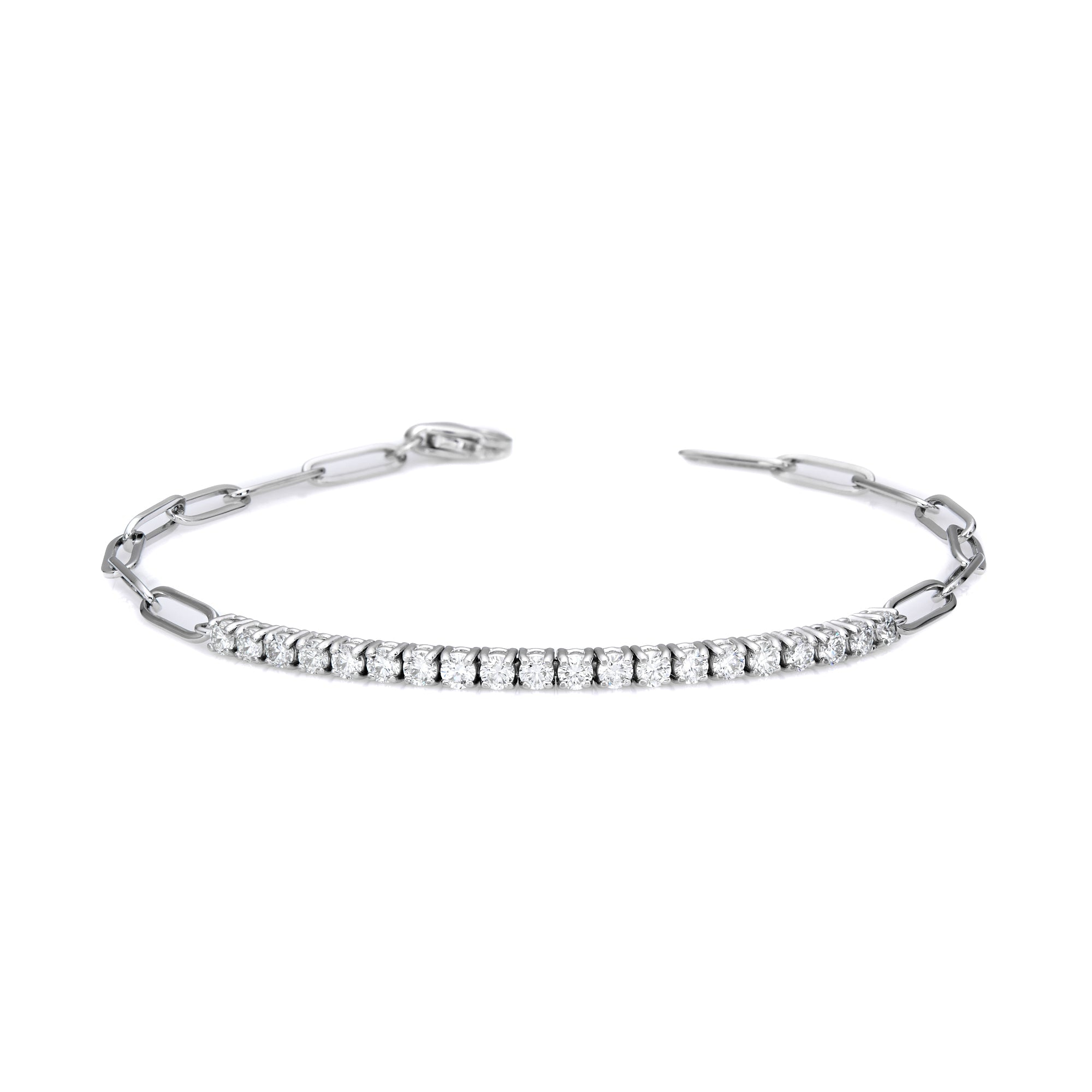 Paperclip Diamond Center Bracelet
