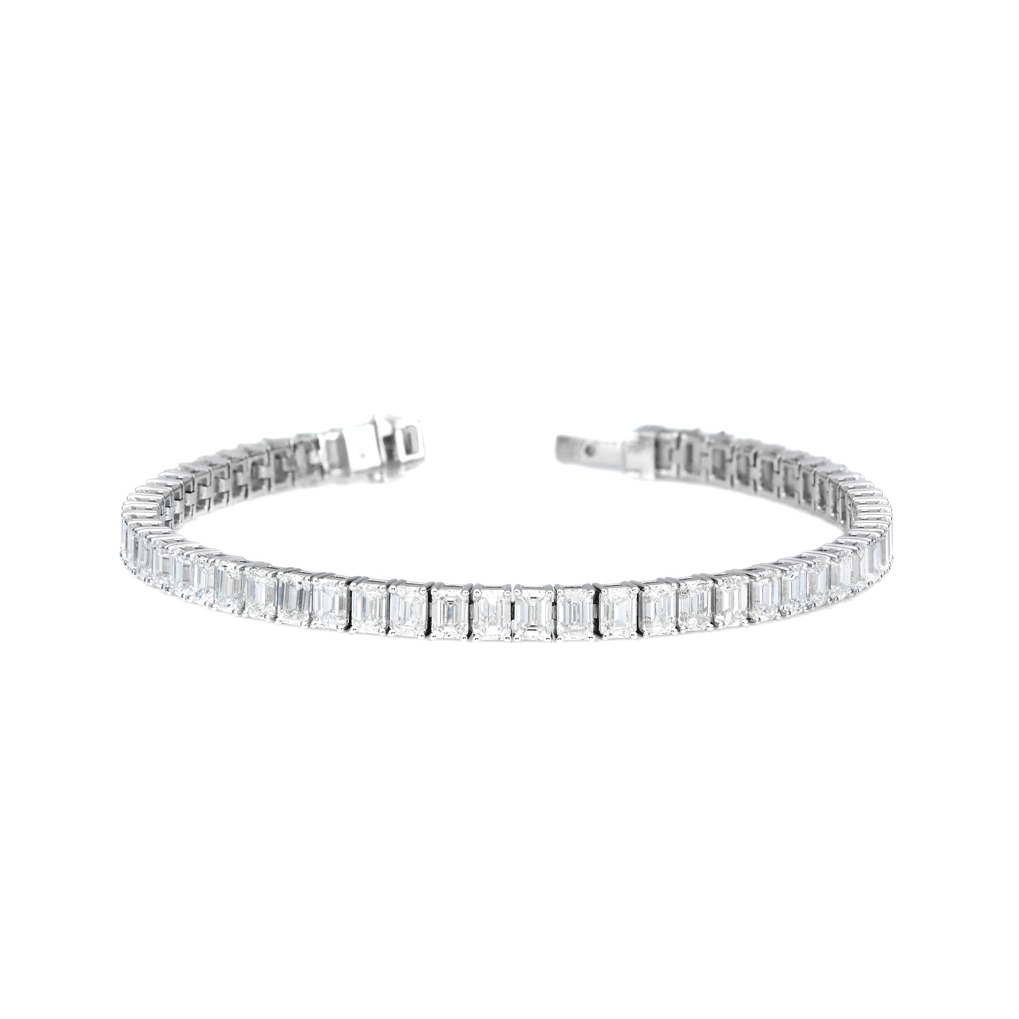 Emerald Cut Vertical Tennis Bracelet
