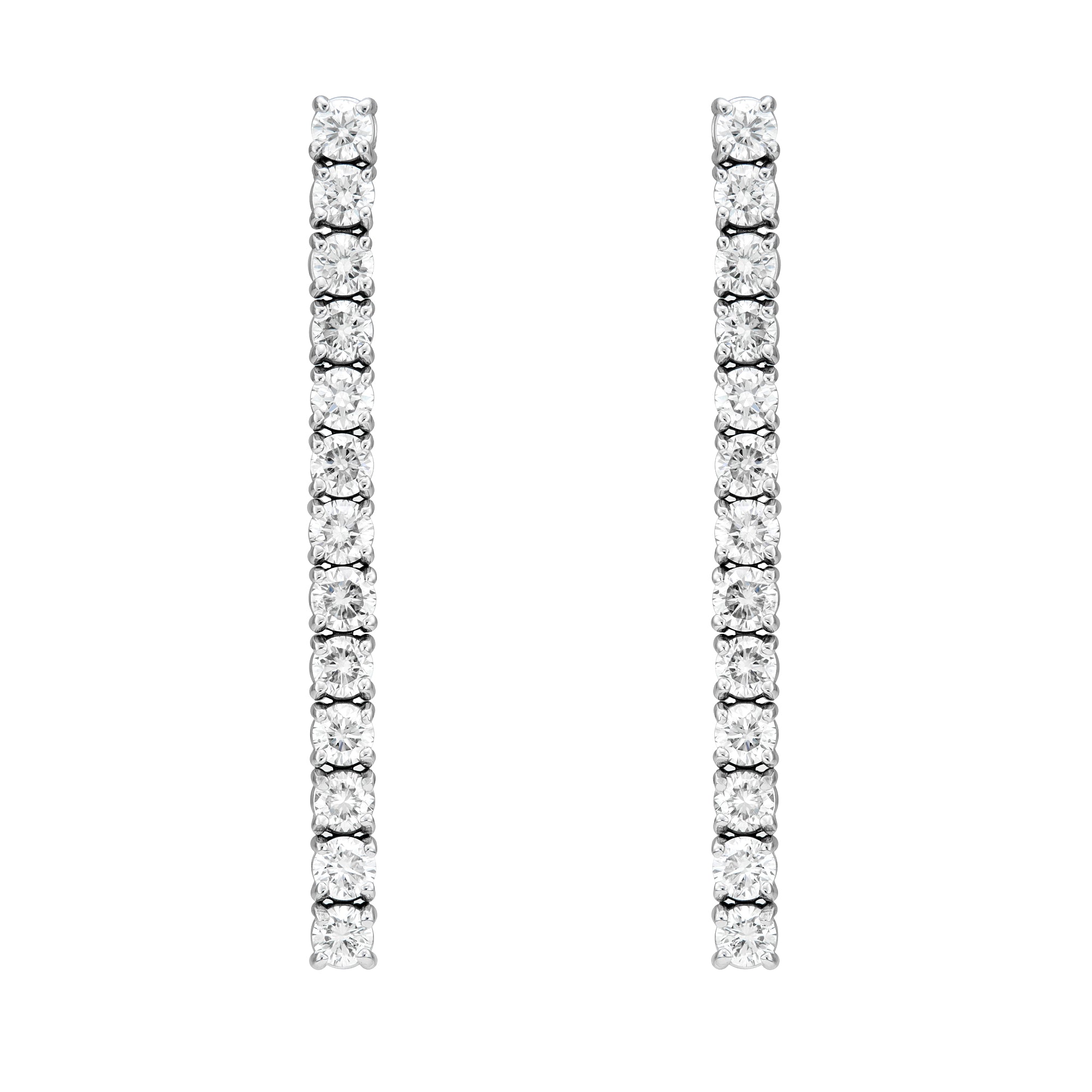 Four Prong One Line Drop Earrings