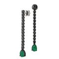 Black Diamond & Emerald Drop Earrings