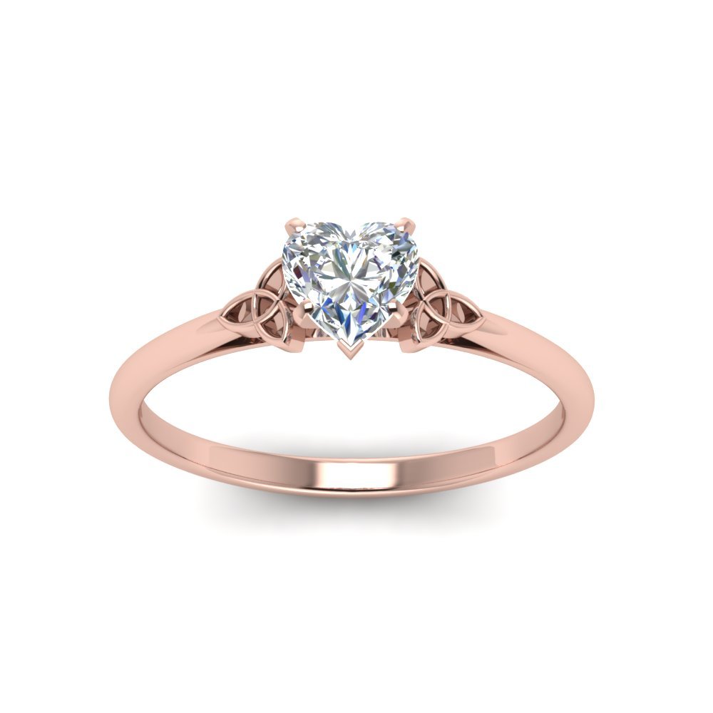 Heart Shaped Celtic Solitaire Engagement Ring