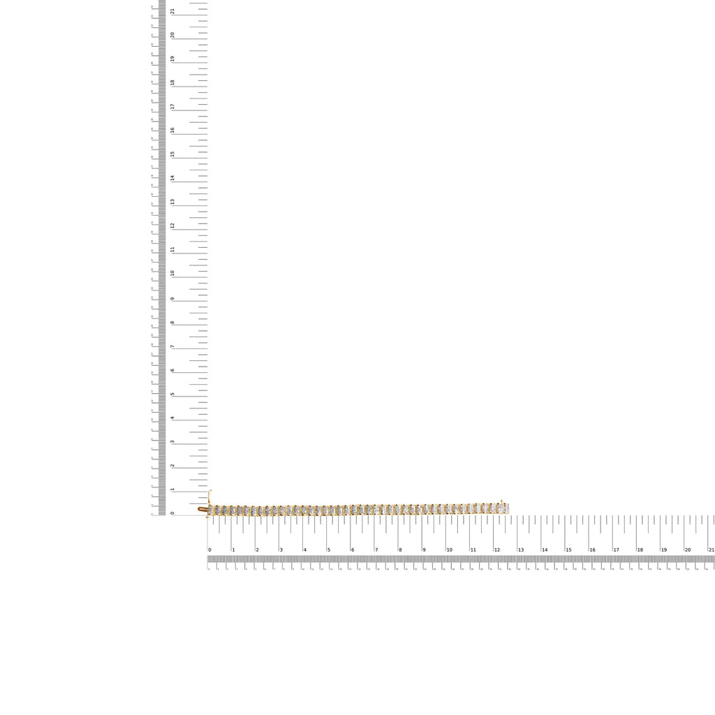 14K Gold 5.00 Cttw Square Princess Cut White Diamond Rectangular Invisible Set Link Tennis Bracelet (H-I Color, SI2-I1 Clarity) - 7.25” Inches